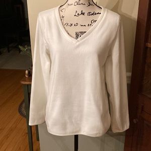Old Navy ivory fleece v-neck top